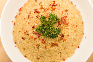 Quinoa cooked and prepared for a meal