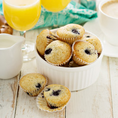 Fresh and bright continental breakfast table