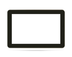 Black tablet with blank screen