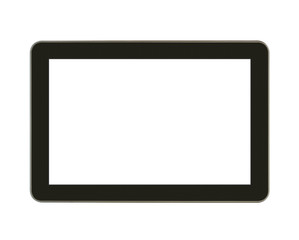 Black tablet with blank screen