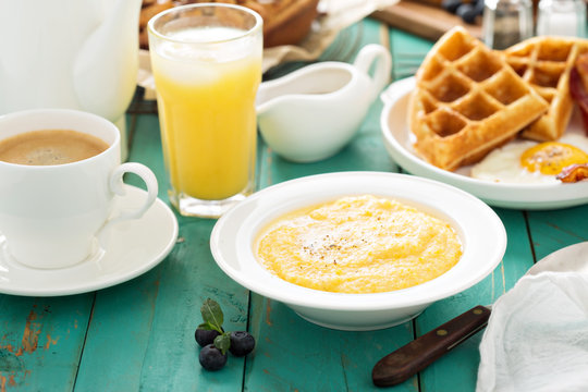 Cheesy grits for breakfast