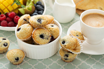 Fresh and bright continental breakfast table