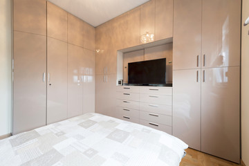 Bedroom interior with wardrobe