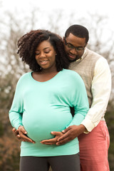 African American pregnant couple