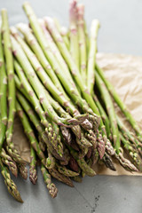 Fresh green asparagus on the table