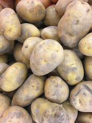 Fresh organic potatoes at the market