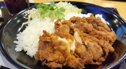 crispy fried chicken with rice
