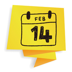 calendar valentine's day doodle drawing