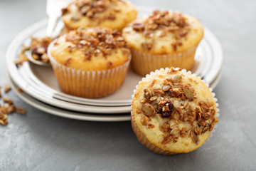 Homemade granola muffins for breakfast