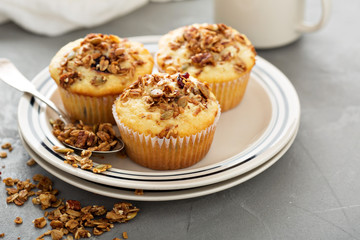 Homemade granola muffins for breakfast