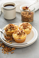 Homemade granola muffins for breakfast