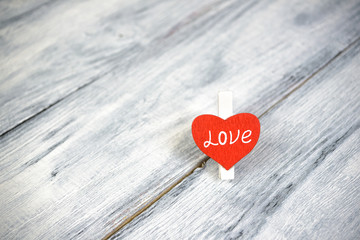 heart shape on wooden background
