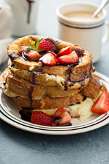 French toast with coffee and mascarpone