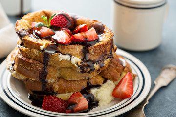 French toast with coffee and mascarpone