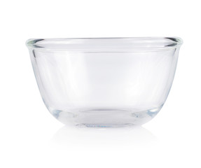 Empty bowl glass isolated on the white background.