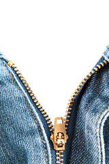 blue jeans with open zipper