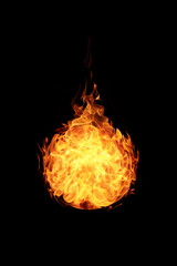 abstract ball fire flames on black background - obrazy, fototapety, plakaty