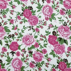 Gordijnen Fabric textile pattern with floral ornament for background © prapann