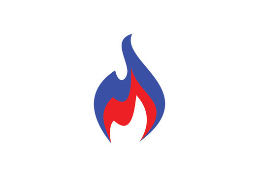 Blue fire fuel oil company business logo