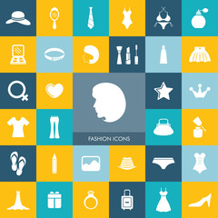 Beauty and Fashion Icon Set For Web & Mobile