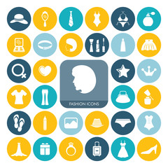 Beauty and Fashion Icon Set For Web & Mobile