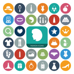 Beauty and Fashion Icon Set For Web & Mobile