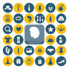 Beauty and Fashion Icon Set For Web & Mobile.