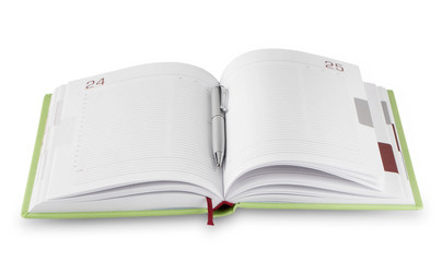 Open daily green with silver pen