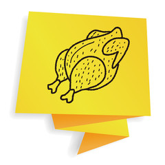 Roast chicken doodle drawing