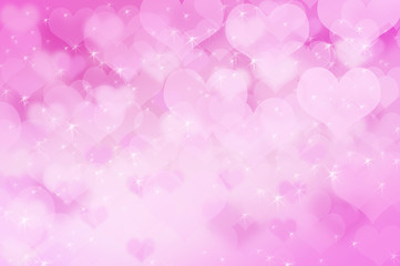 pink heart bokeh background light
