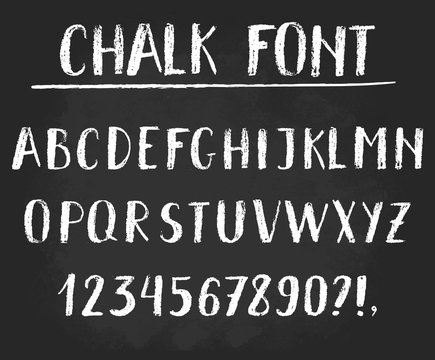Handwritten vector chalked alphabet.