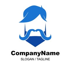 hair salon & barbershop logo icon Vector