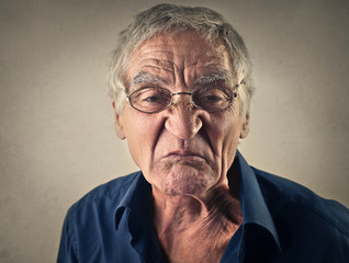 Disgusted grandfather