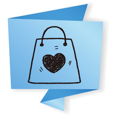 love shopping bag doodle