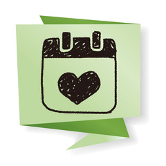 love calendar doodle
