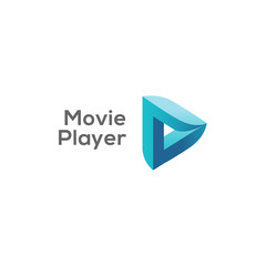 Movie player logo concept, play logotype