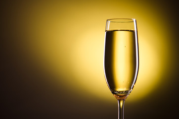 glass with champagne