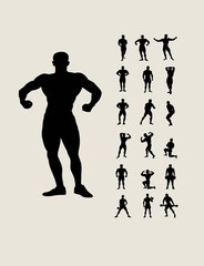 Body Building Silhouettes, art vector design
