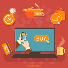 E-commerce online shopping buy now concept 