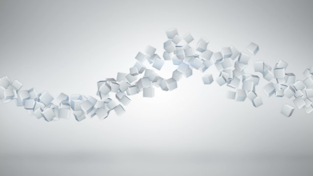 White 3D cubes abstract loopable background 4k (4096x2304)
