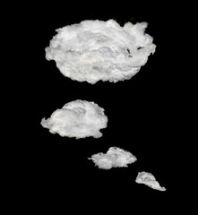 isolated on black four light bubble clouds