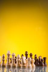 chess pieces standing