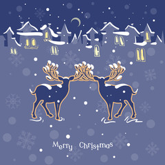 Merry Christmas. Two beautiful deer