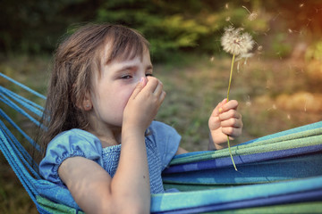 Young girl with hay fever