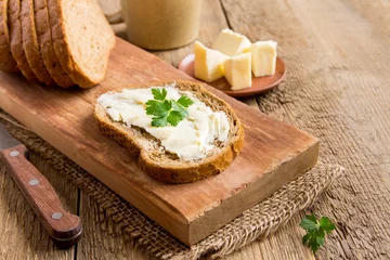 Küchenrückwand glas motiv Butter and bread © mizina