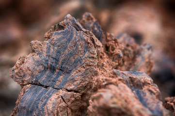 Striped volcanic rock