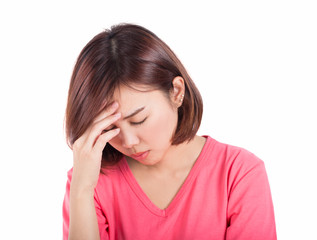 Women having headache, migraine, hangover, insomnia.