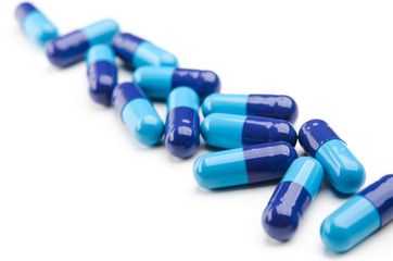 blue medical capsule