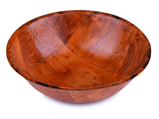 Wood bowl isolated on white