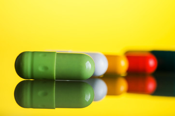 colored pills capsule